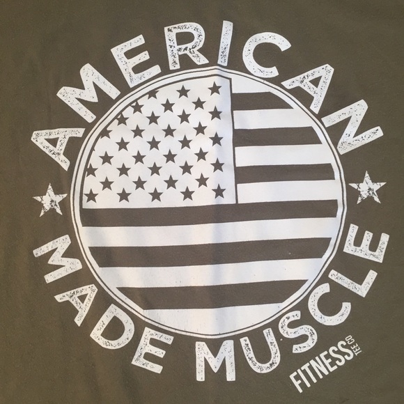 3/$20 American Made Muscle Tee Co. Olive Racerback - Picture 2 of 4